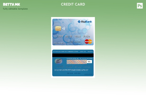 Модерен стил Шаблон за мастер картички на банката Ата на Босна и Херцеговина